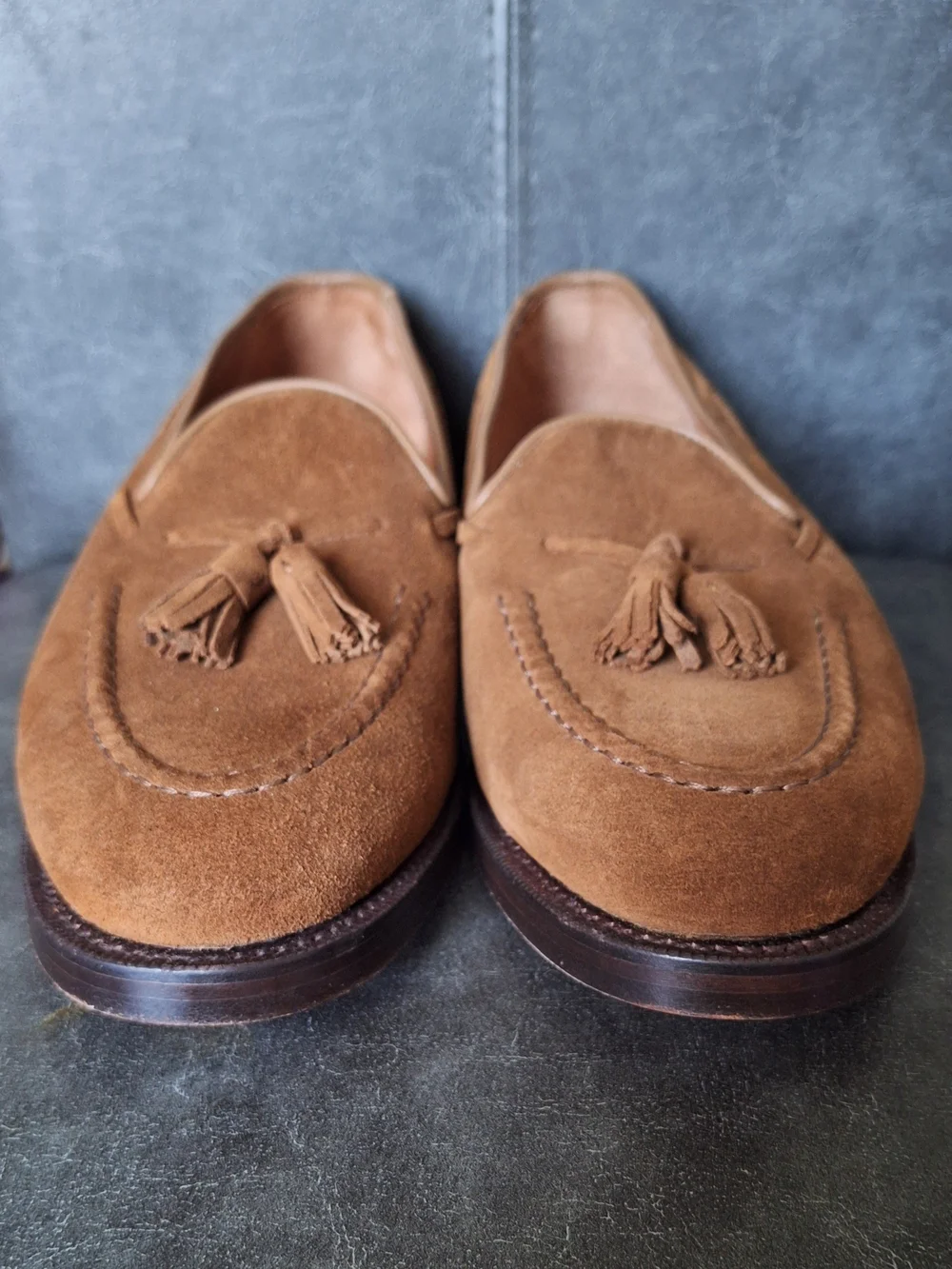 Polo Ralph Lauren Booth Tassel Suede Slip-on Loafers Brown Dress Shoe Mens 10.5D
